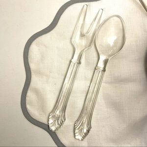 Glass Salad Serving Fork & Spoon